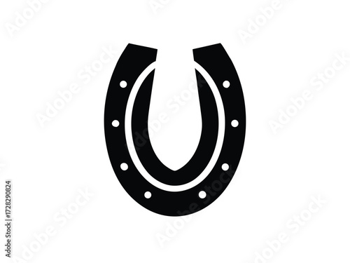 hoof vector icon in bold style on black color and white background.