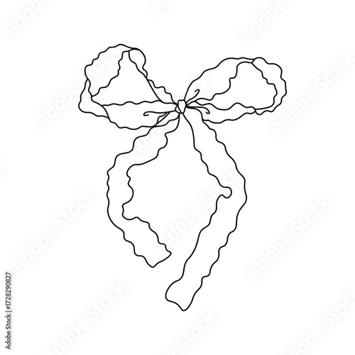Line art thin bow vector
