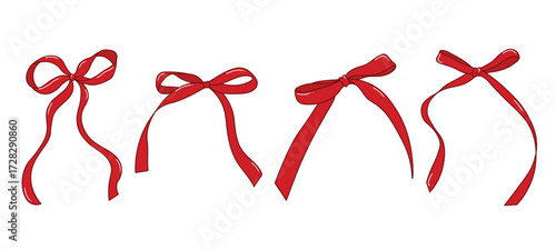 Cute red bow for christmas coquette style