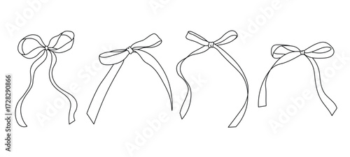 Line art thin bow vector