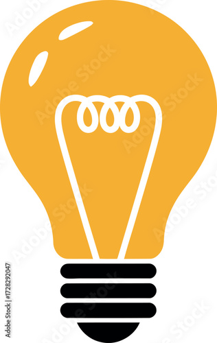 Yellow light bulb illustration idea concept creative thinking