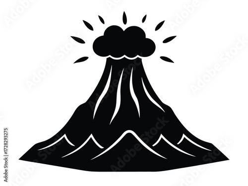 lava vector icon in bold style on black color and white background.