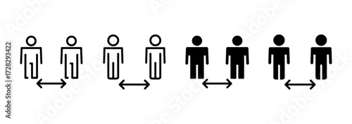 Social distance icon vector. social distancing sign and symbol. self quarantine sign