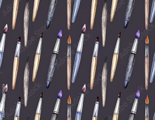 Watercolor paintbrush pattern on a dark gray background