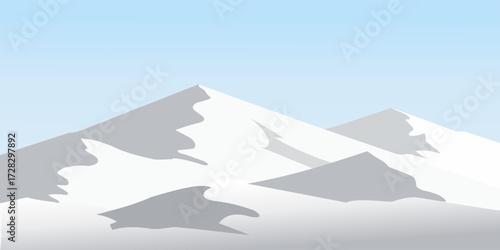 Snowy Mountain Peaks under Clear Sky