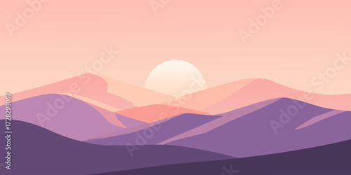 sunset over mountains wallpaper
