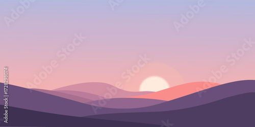 sunset over mountains