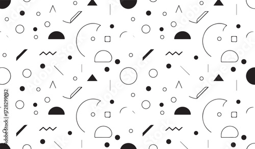Abstract Geometric Pattern Silhouette Vector Art Featuring Circles, Lines, and Shapes