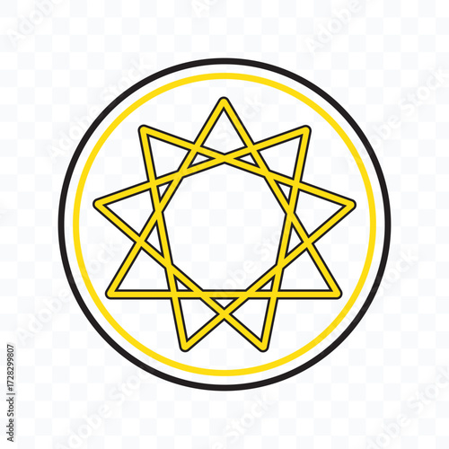 Bahai religious icon illustration.