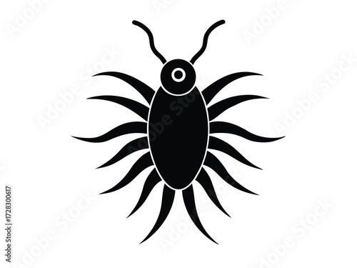 plankton vector icon in bold style on black color and white background.