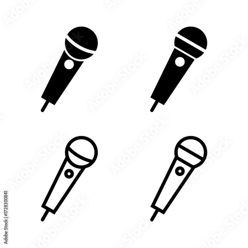Microphone icon vector illustration. karaoke sign and symbol