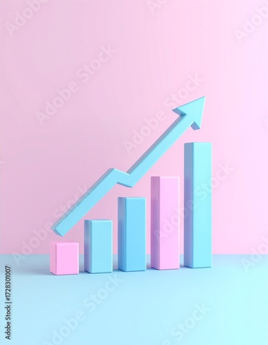 A vibrant blue and pink bar chart displays various data points, with a bold arrow pointing upward, symbolizing growth and positive trends in statistics. Free Download A vibrant blue and pink bar chart displays various data points, with a bold arrow pointing upward, symbolizing growth and positive trends in statistics. - GFXLoad