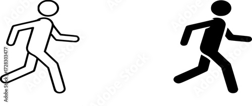 Walk Line Icon vector. Simple Outline and solid Illustration for Navigation, Exercise, Movement, and Fitness