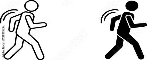 Walk Line Icon vector. Simple Outline and solid Illustration for Navigation, Exercise, Movement, and Fitness