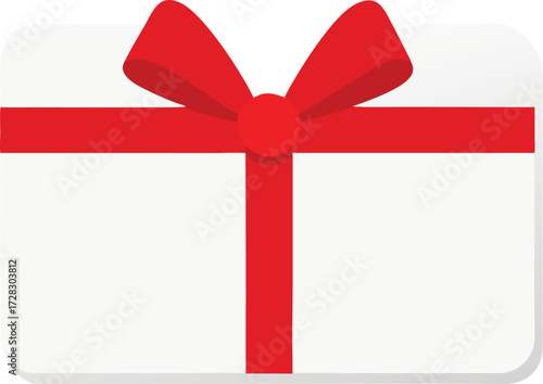 Gift card with red ribbon and bow
