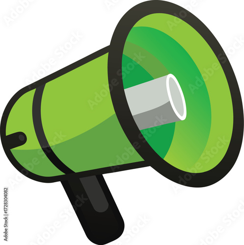 Vibrant green megaphone announcement vector