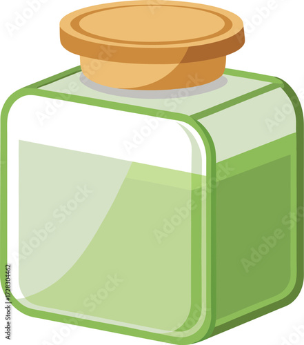 Green potion bottle with cork stopper