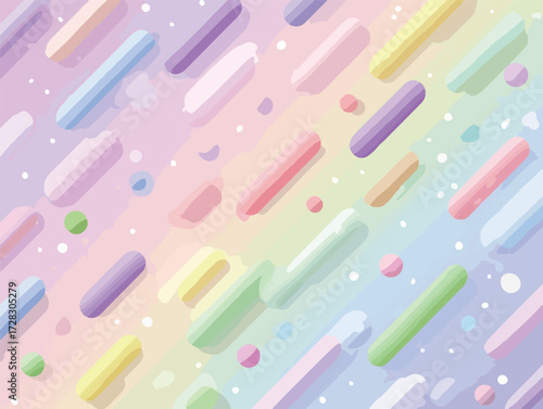 パステルカラーのポップで可愛らしい背景デザイン、デコレーションや装飾に最適