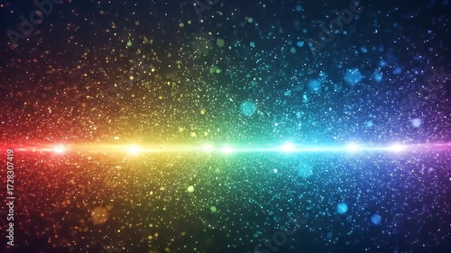 Dazzling cosmic dust illuminates a vibrant spectrum with a burst of bright light