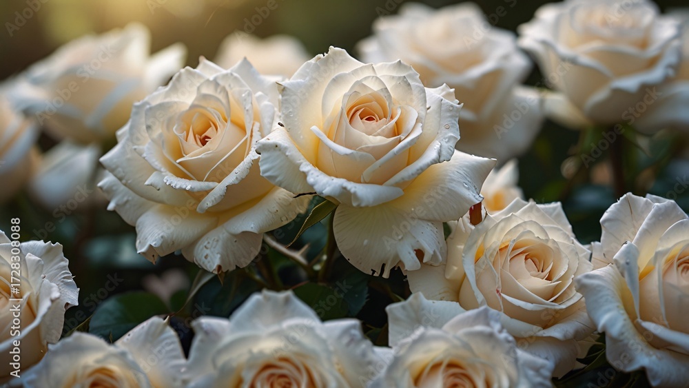 Obraz premium Closeup of Elegant White Roses in Soft Focus with Natural Light V2