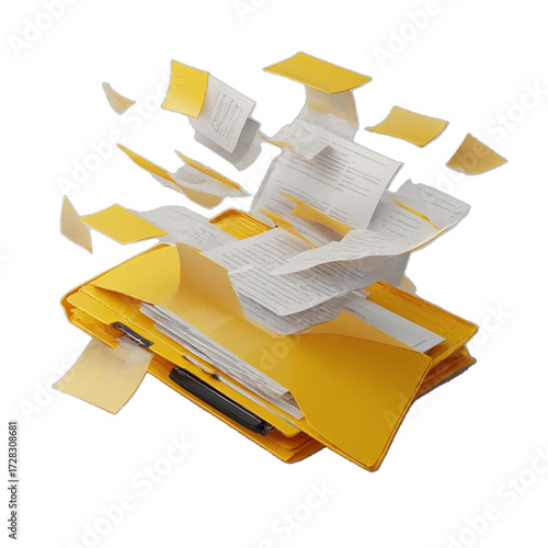 Flying Documents and Files Icon Vector – For Office, Data Management & Information Overload

