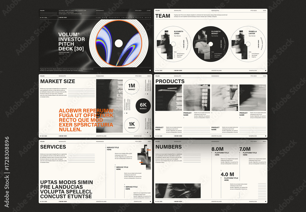 Minimalist New Business Pitch Deck Presentation Template Layout Stock ...