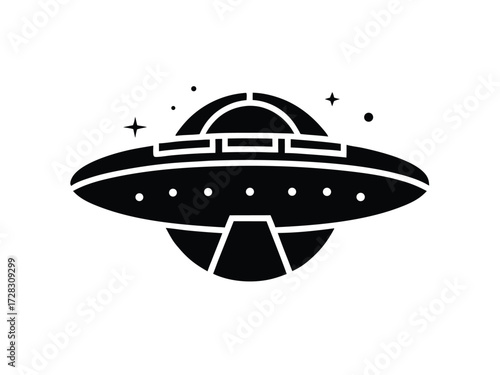 space station vector icon in bold style on black color and white background.