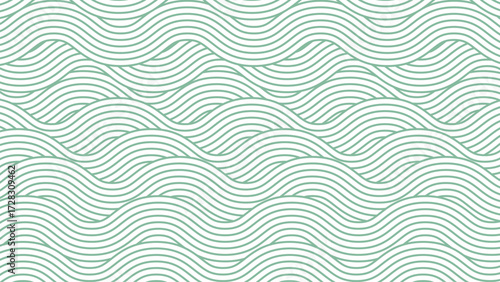 minimalist green wave abstract seamless background for banner and card template