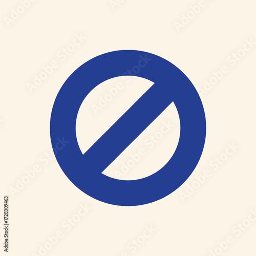 Clear prohibition symbol conveying a strong message of restriction or disapproval in a simple, modern design