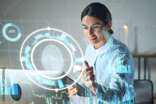 Biometric Security Through Fingerprint Scan Technology For Digital Identity And Business Protection Applications In Modern Workplaces