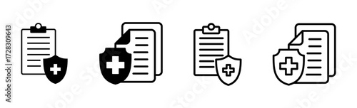 Medical insurance icon set. health insurance icon