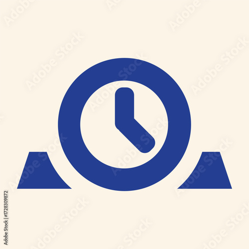 Modern minimalist clock icon symbolizing time management, deadlines, and productivity for business projects