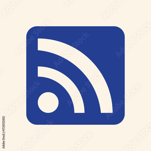 Dynamic RSS feed icon symbolizing modern communication and information sharing for digital platforms and web design