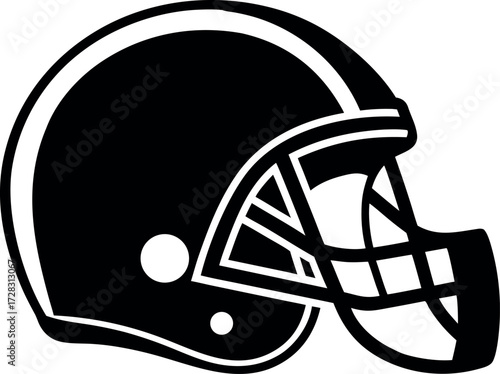 Football helmet vector clip art, American gridiron player protection gear illustration