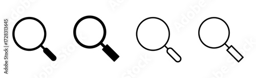 Search icon set. search magnifying glass icon