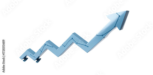 Light blue upward trending graph icon