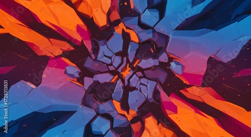 Abstract fractured shapes