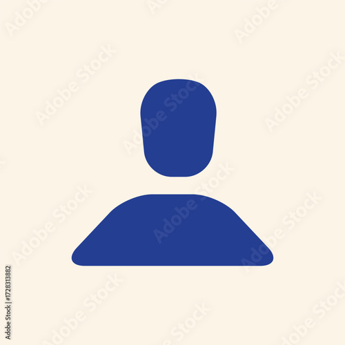 Simple abstract blue silhouette of a person on a light background, perfect for profile icons or user identification concepts.