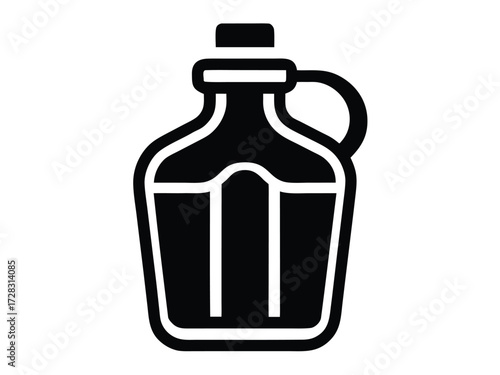 water canteen vector icon in bold style on black color and white background.