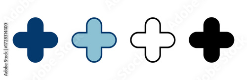 Plus Icon vector isolated on white background. Add plus icon. Addition sign. Medical Plus icon