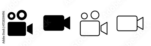 Video icon set. video camera icon vector. movie sign. cinema