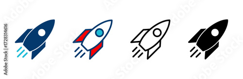 Rocket icon vector isolated on white background. Start Up Concept Symbol. Startup icon