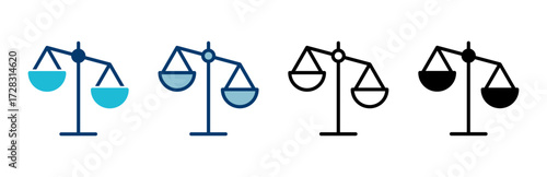 Scales icon vector isolated on white background . Law scale icon. Justice sign
