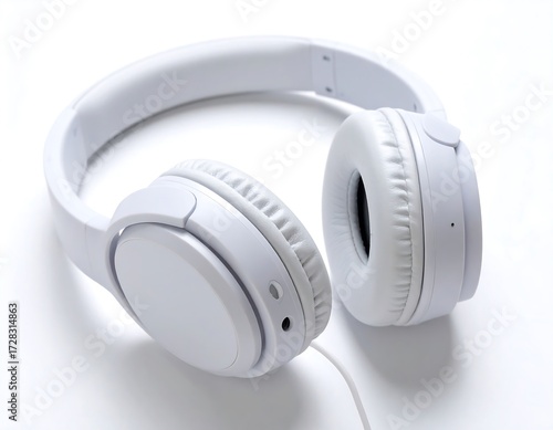 White headphones on a white background (1)