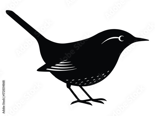 wren vector icon in bold style on black color and white background.