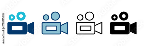 Video camera icon vector isolated on white background. Video camera vector icon. Camera Icons. Movie Sign. Cinema