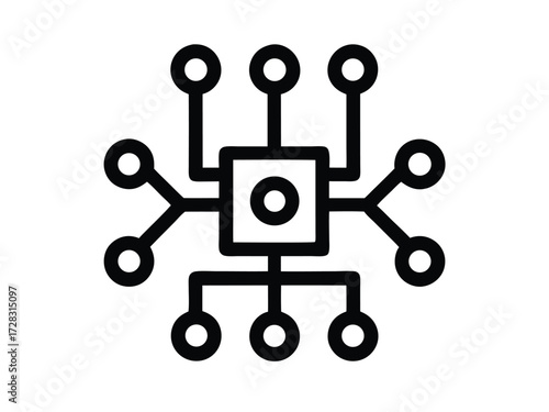algorithm vector icon in bold style on black color and white background.