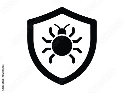 antivirus vector icon in bold style on black color and white background.