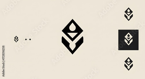 Abstract geometric logo design variations