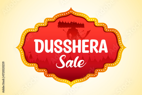 Ravana with ten heads for Navratri festival of India poster for Dussehra
